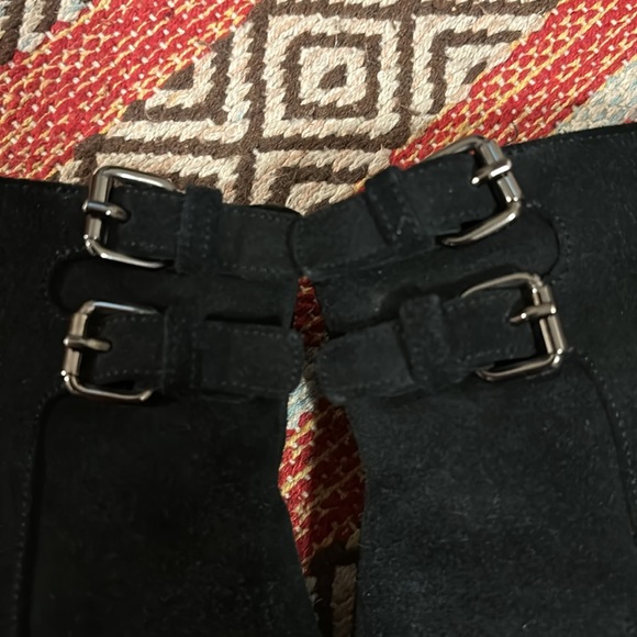 Aquatalia $495 Dottie Black Suede Buckle Bootie size 6.5 - Picture 5 of 11